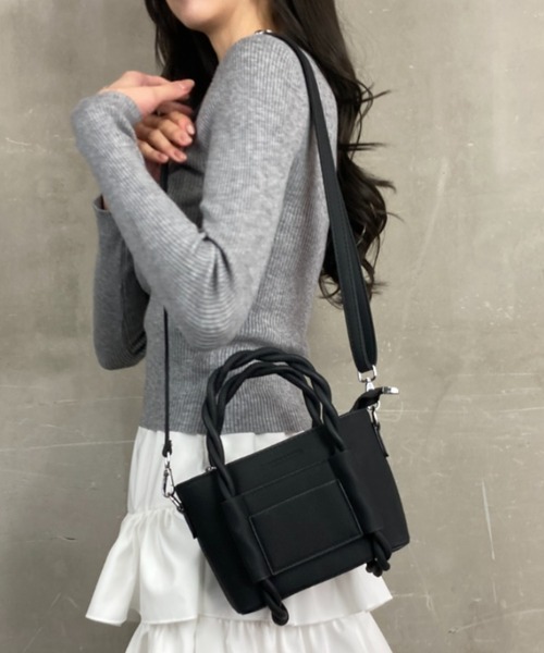 ショルダーバッグ バッグ ねじねじハンドル スクエアバッグ ミニバッグ