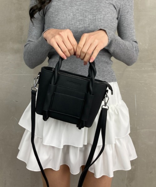ショルダーバッグ バッグ ねじねじハンドル スクエアバッグ ミニバッグ