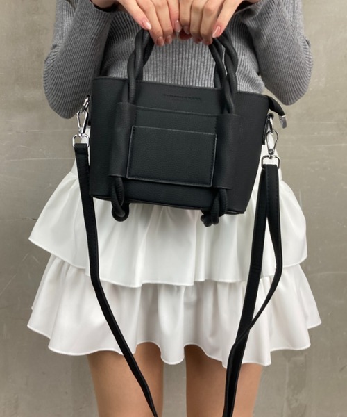 ショルダーバッグ バッグ ねじねじハンドル スクエアバッグ ミニバッグ