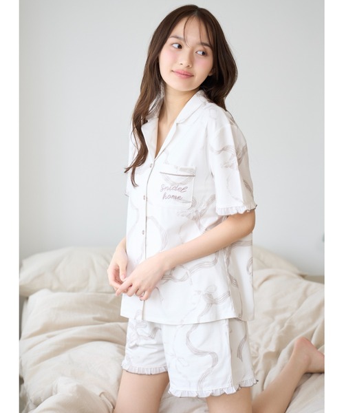 SNIDEL  【Moispro】上下セット SNIDEL HOME パジャマ ルームウェア 「Moispro」開襟シャツ