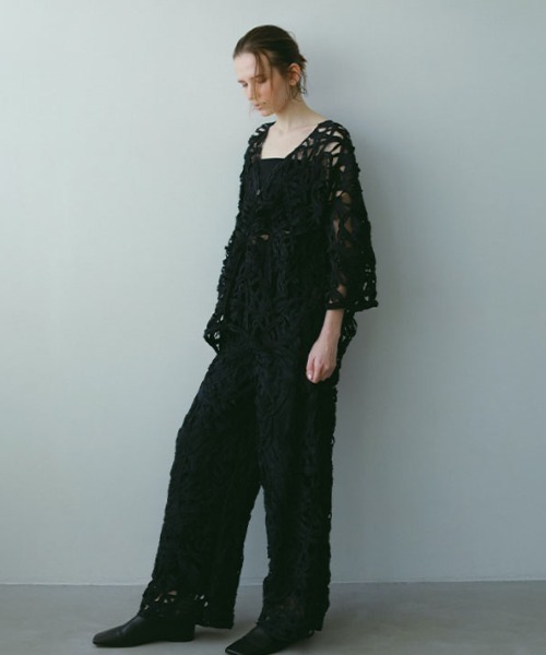 ETRE TOKYO◆ノーカラーレースシャツ/FREE/ポリエステル/GRY/1222410105-0 トップス/シャツ / ブラウス(並び順：価格(高い順)) │ ETRE