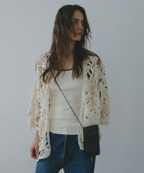 ETRE TOKYOブレードパターンカラーシャツ ブレードパターンノーカラーシャツ(F OFF WHITE): トップス