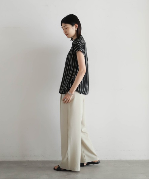 NOMBRE IMPAIR ブラウス シャツ コットンストライプ ネジリ