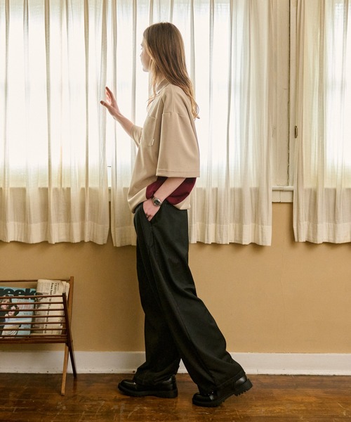 WETTEMPT スラックス CURVE STITCH EASY WIDE SLACKS /カーブ