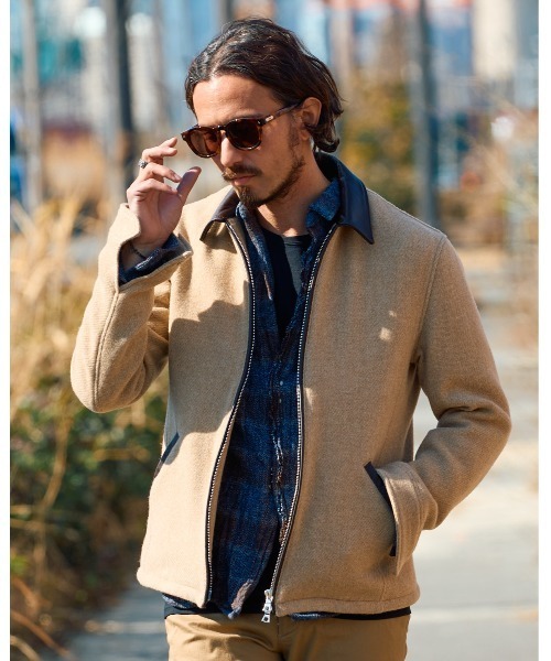 wjk ブルゾン アウター classical tweed zip blouson メンズ