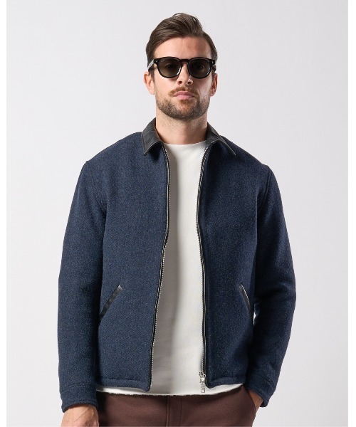 wjk ブルゾン アウター classical tweed zip blouson メンズ
