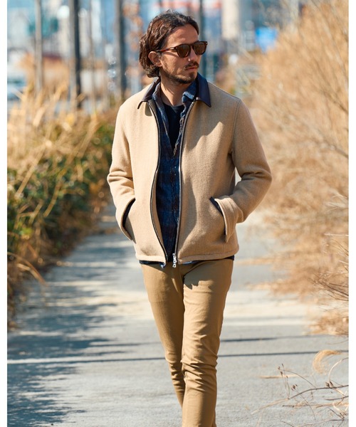 wjk ブルゾン アウター classical tweed zip blouson メンズ