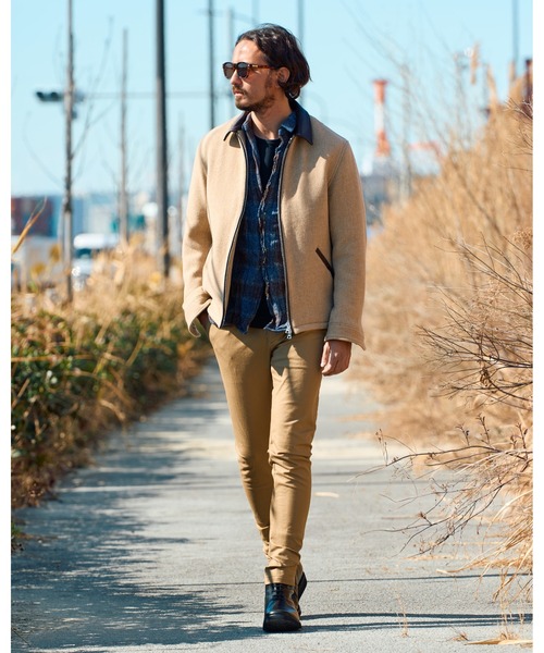 wjk ブルゾン アウター classical tweed zip blouson メンズ