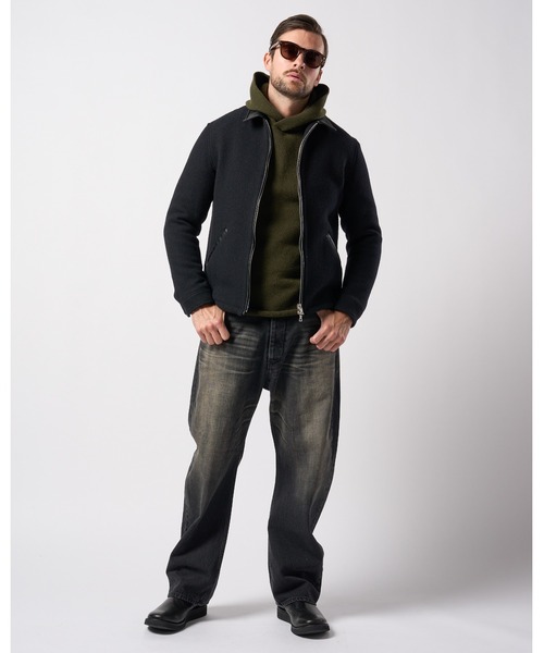 wjk ブルゾン アウター classical tweed zip blouson メンズ