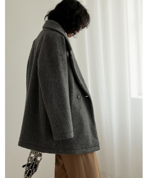 「Re:EDIT」 チェスターコート SHORT アイボリー レディース_画像2