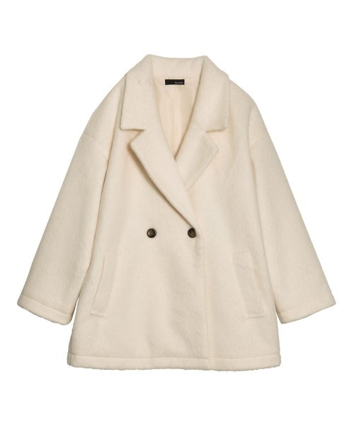 「Re:EDIT」 チェスターコート SHORT アイボリー レディース_画像7