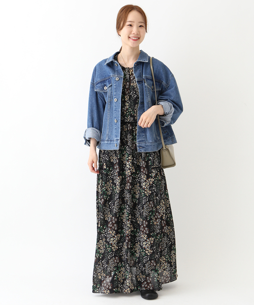 SLOBE IENA ワンピース 「WEB限定/追加」FLOWER PRINT