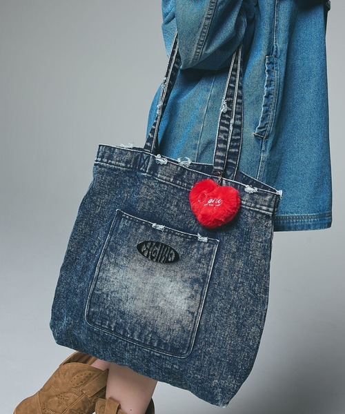 早い者勝ち X-girl POCKET DENIM TOTE BAG デニム素材 通勤通学 X-girl トートバッグ POCKET DENIM TOTE BAG レディース メンズ