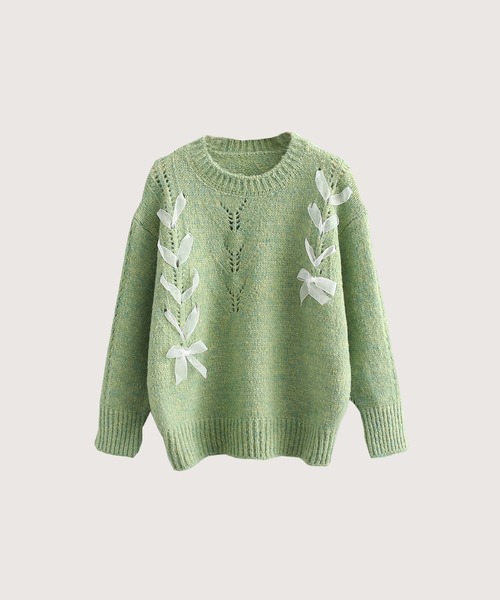 ニット セーター Bow Tie Loose Knit レディース
