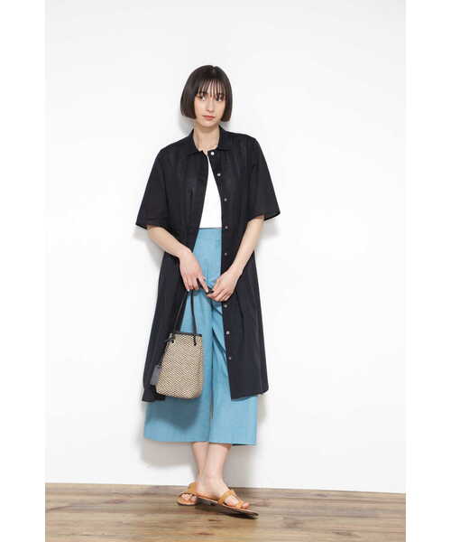 「human woman」 半袖チュニック MEDIUM ブラック レディース