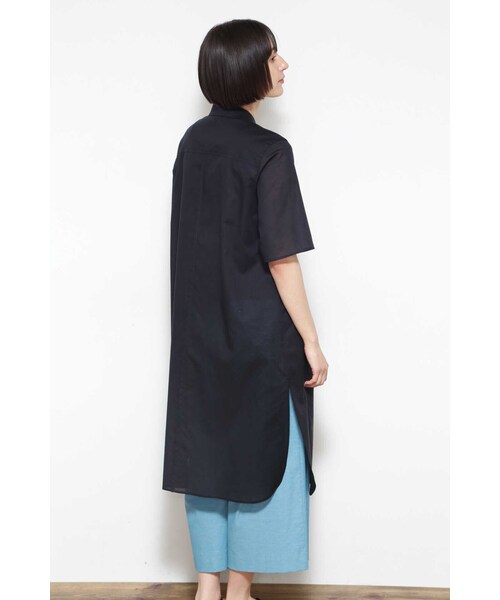 「human woman」 半袖チュニック MEDIUM ブラック レディース