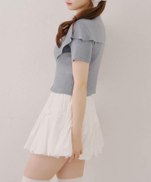 continuer de NICE CLAUP ニット セーター BIG衿ZIPカーデ