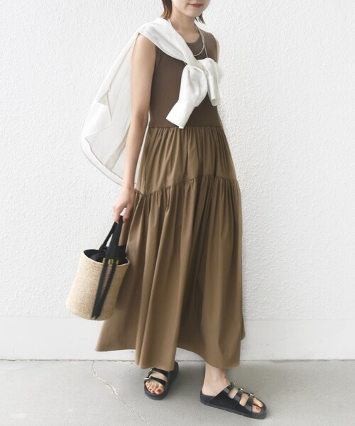 SHIPS（シップス） ワンピース 「手洗い可能」コットン リブ