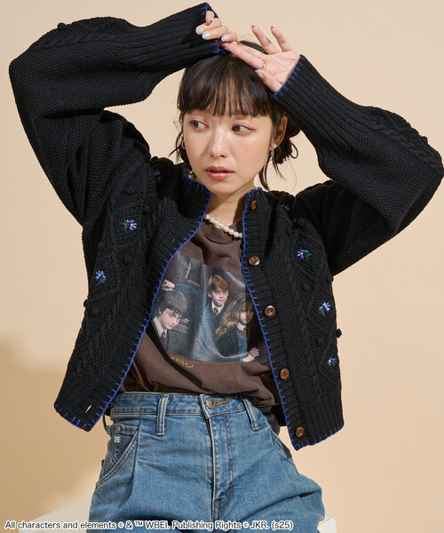 カーディガン 花刺繍 カーディガン / パフスリーブ ニットカーディガン レディース | FREAK'S STORE | 12