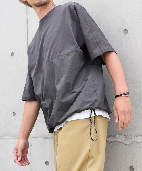 「SHIPS any」 半袖Tシャツ MEDIUM ブラック メンズ