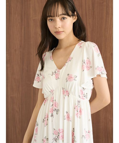 gelato pipque ルームウェア　カップ付きワンピース　花柄 gelato pique パジャマ ルームウェア 花柄カップイン長袖