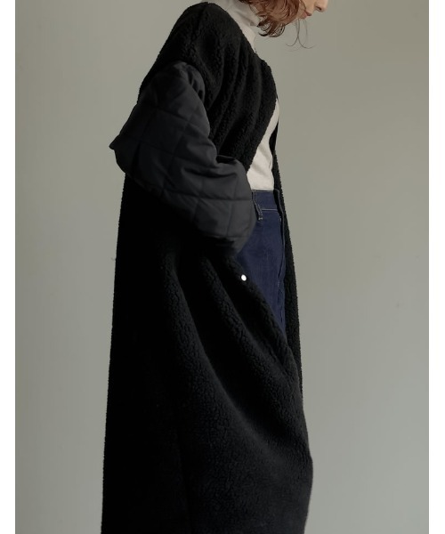 「Re:EDIT」 ノーカラーコート FREE アイボリー レディース_画像4