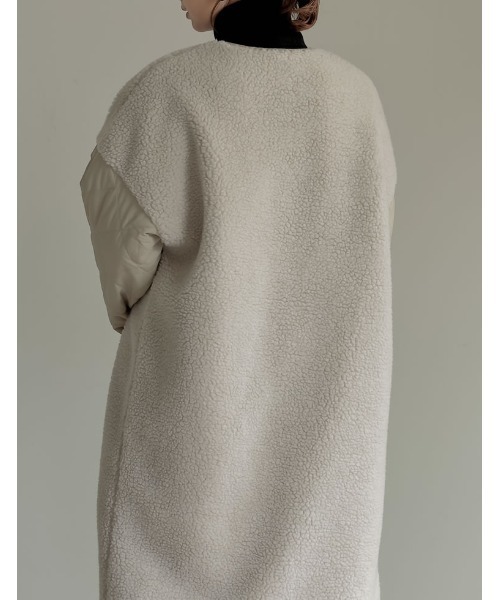 「Re:EDIT」 ノーカラーコート FREE アイボリー レディース_画像8