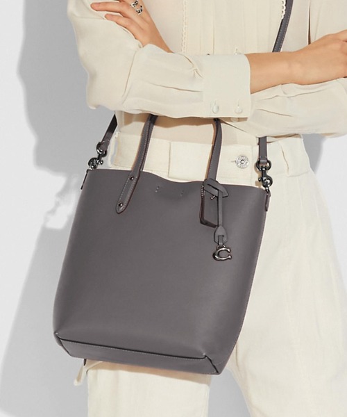 COACH コーチ　2Ways グレー 美品✨COACH コーチ 2way ビジネスバッグ レザー グレー メンズ