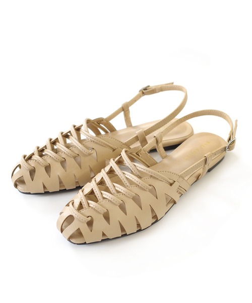 「AmiAmi」 「lelien plus」フラットサンダル M シルバー レディース_画像5