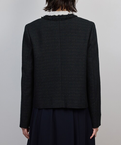 ROPE'（ロペ） ジャケット ノーカラージャケット ミックスツイードノー
