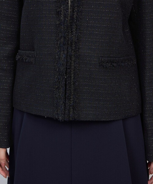 ROPE'（ロペ） ジャケット ノーカラージャケット ミックスツイードノー