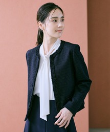 2026年春夏新品未使用 ROPE ロペ セットアップ ROPE'（ロペ） ジャケット ノーカラージャケット ミックスツイードノー