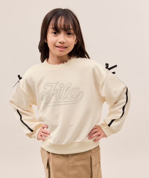 トレーナー 「KIDS&frasl;キッズ」「FILA&frasl;フィラ別注」ラインストーンロゴ裏毛プルオーバー キッズ 子供服 女の子