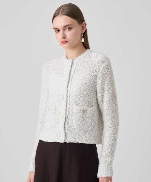 ANAYI（アナイ） カーディガン スパンコールモールクルー カーディガン