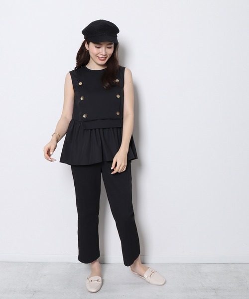 「Re.Verofonna」 ノースリーブブラウス MEDIUM ネイビー レディース_画像4