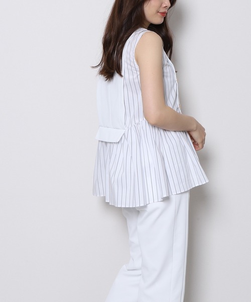 「Re.Verofonna」 ノースリーブブラウス MEDIUM ネイビー レディース_画像8