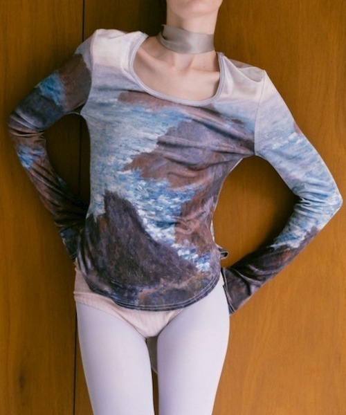 sahara（サハラ） tシャツ Velour Art Print Top/ベロアアートプリント