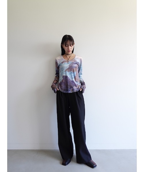 sahara（サハラ） tシャツ Velour Art Print Top/ベロアアートプリント