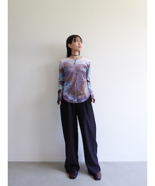 sahara（サハラ） tシャツ Velour Art Print Top/ベロアアートプリント