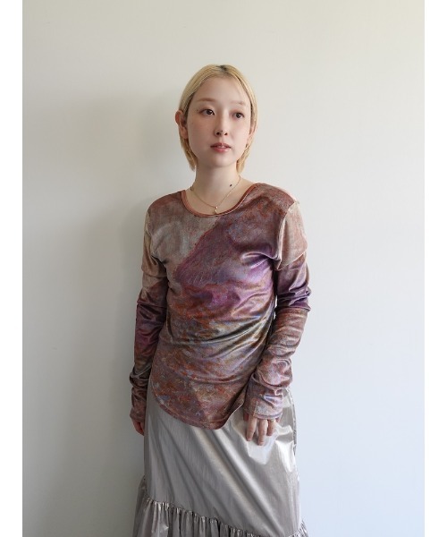 sahara（サハラ） tシャツ Velour Art Print Top/ベロアアートプリント