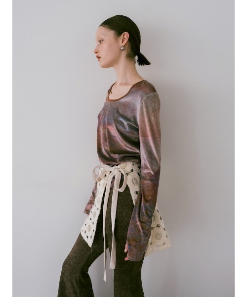 sahara（サハラ） tシャツ Velour Art Print Top/ベロアアートプリント