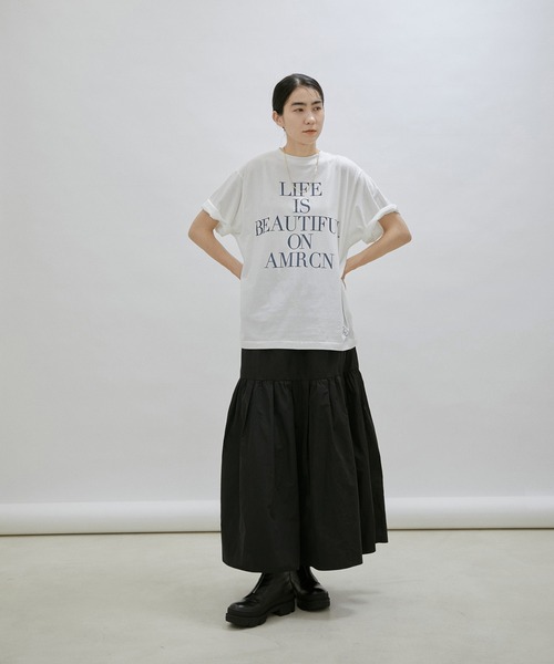 「AMERICANA」 半袖Tシャツ FREE ネイビー レディース_画像2