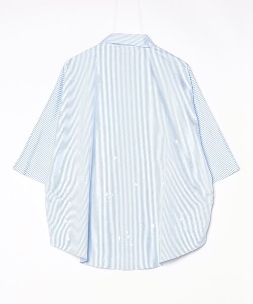 「WESTSEA」 「Contribe」7分袖シャツ M ブルー メンズ_画像2