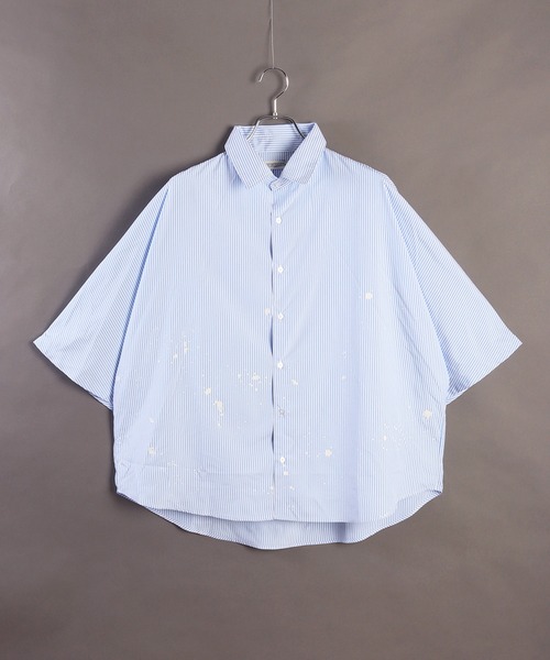 「WESTSEA」 「Contribe」7分袖シャツ M ブルー メンズ_画像9