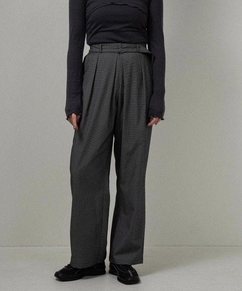 lawgy（ラウジー） パンツ belt set center tuck check pants / ベルト