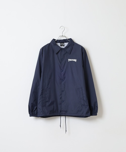 THRASHER スラッシャー　ネイビー コーチジャケット　L 美品 THRASHER（スラッシャー） ナイロンジャケット THRASHER MAG LOGO