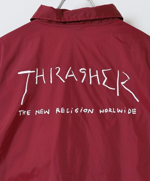 THRASHER コーチジャケット スケートボード ウェア ピンク ユニセックス THRASHER コーチジャケット スケートボード ウェア ピンク ユニ