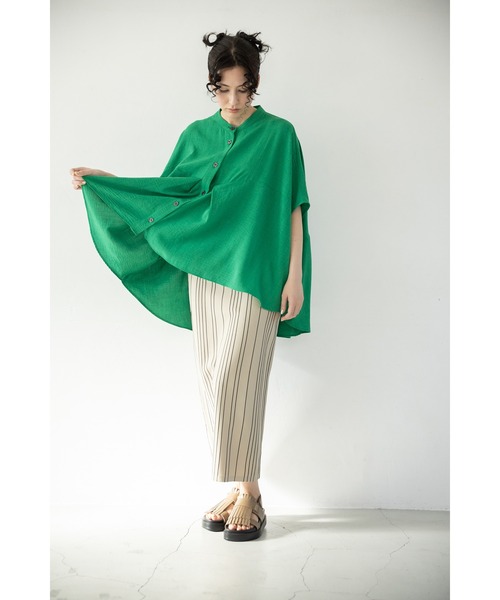 「OSMOSIS」 7分袖ブラウス ONE SIZE グリーン レディース_画像3
