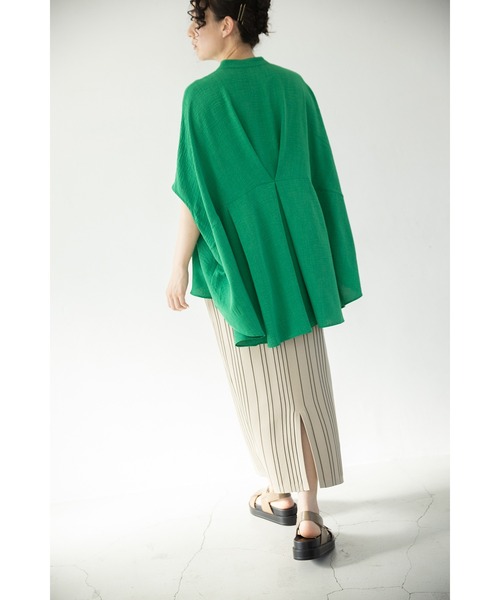 「OSMOSIS」 7分袖ブラウス ONE SIZE グリーン レディース_画像4