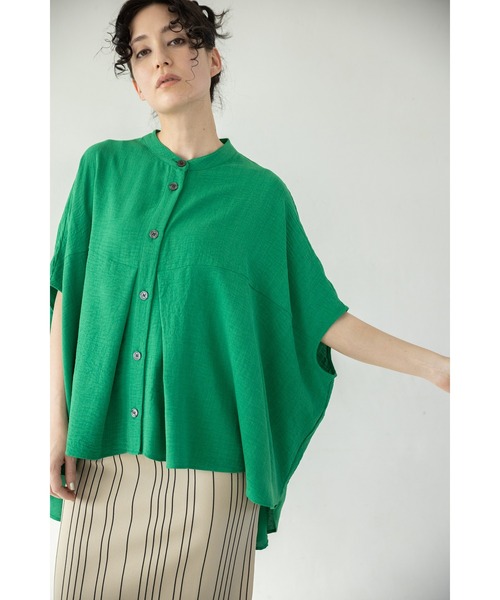 「OSMOSIS」 7分袖ブラウス ONE SIZE グリーン レディース_画像5